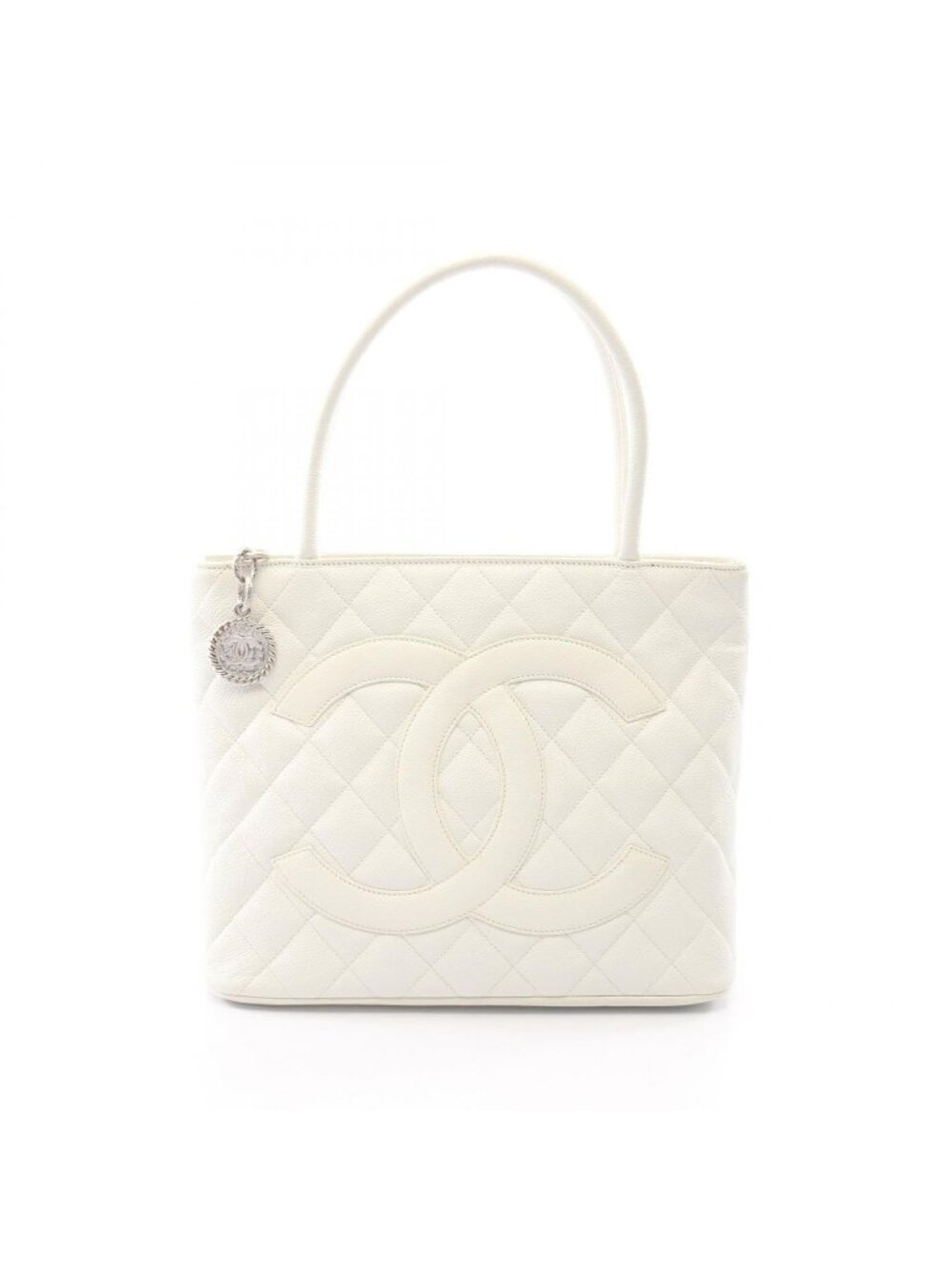 Chanel Tote Reissue White Caviar Leather